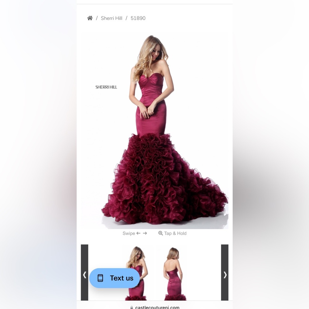 Sherri Hill Dress 51890, color is Plum, size 4.